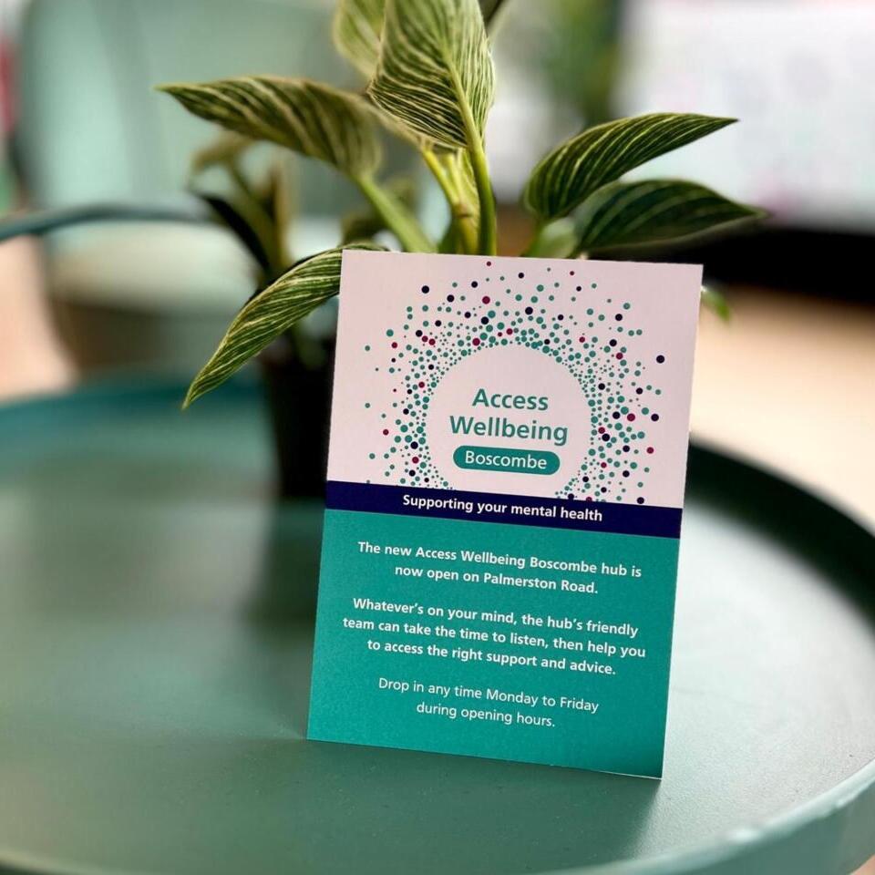 A set of Access Wellbeing flyers on a table