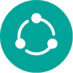 A round icon with three dots joined together in a circle inside it